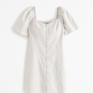 Abercrombie & Fitch White Puff Sleeve Mini Dress